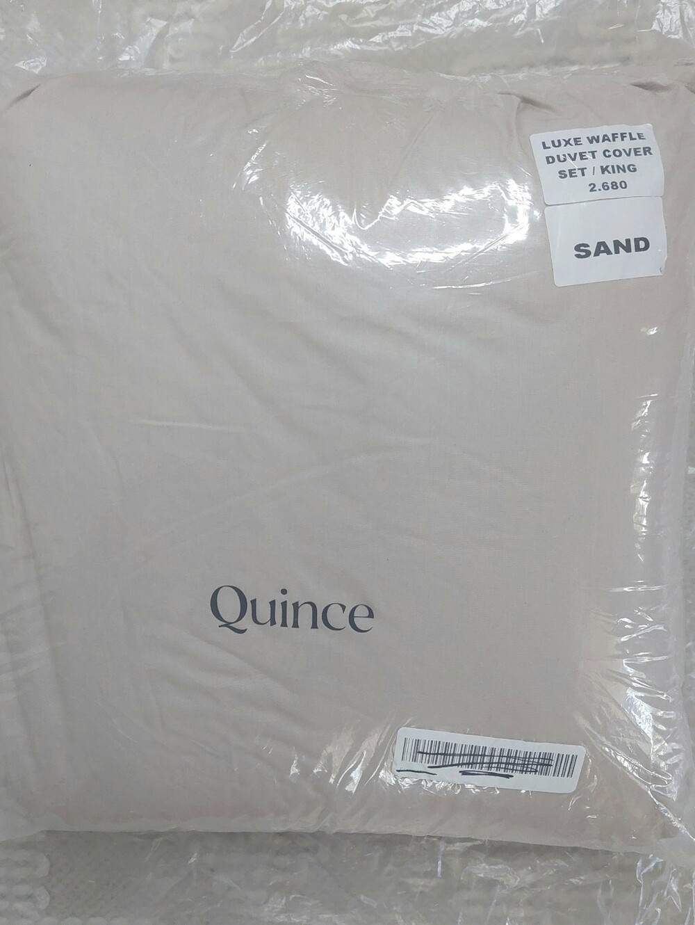 Quince 100% Organic Cotton Waffle Sand Duvet Cover! King/ Cal King  (783) - Picture 12 of 12
